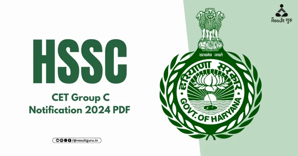 HSSC CET Group C Notification 2024 PDF